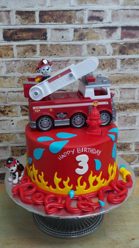 Firefighter Bday Cake, Fireman 3rd Birthday Cake, Fire Truck First Birthday Cake, Firetruck 2nd Birthday Cake, Paw Patrol Fire Truck Cake, 3rd Birthday Firetruck Cake, Marshall Fire Truck Cake, Fire Truck Birthday Cake Diy, Birthday Cake Firefighter