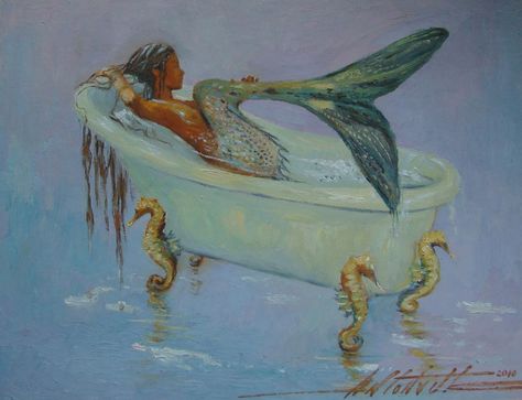 Even Mermaids take a Bath Illustration Techniques, Mermaid Aesthetic, Mermaids And Mermen, Mermaid Life, Time Art, Creative Illustration, Mermaid Art, Bar Club, A Mermaid