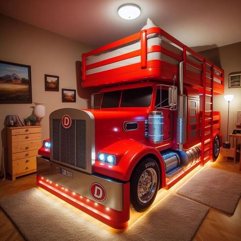 In the realm of automotive ingenuity, the concept of a bunk-inspired truck emerges as a beacon of innovation and versatility. This unique vehicle seamlessly Weird Beds, Spider Toy, Toddler Boy Room Decor, Boys Bedroom Makeover, Cars Room, Shoes Chunky, Baby Room Inspiration, Car Bed, Western Homes