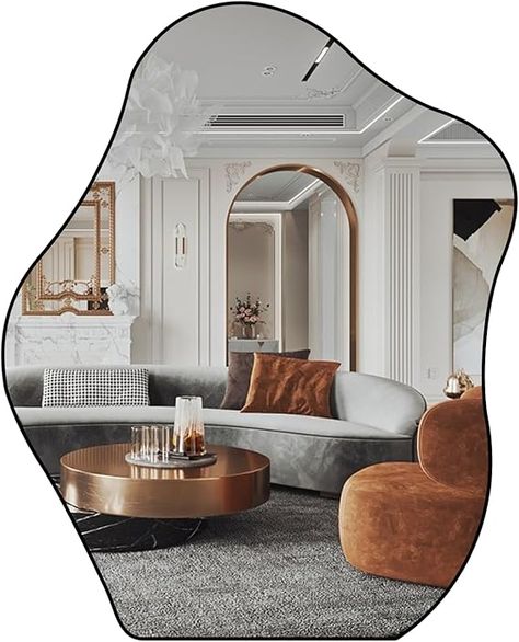 Wavy Mirror, Irregular Shaped for Living Room, Bedroom, Entryway, 18" x22" Cloud Mirror, Asymmetrical Mirror, Asymmetrical Wall, Wavy Mirror, Shaped Mirror, Free Mirror, Mirror Reflection, Cool Mirrors, Decorative Mirror