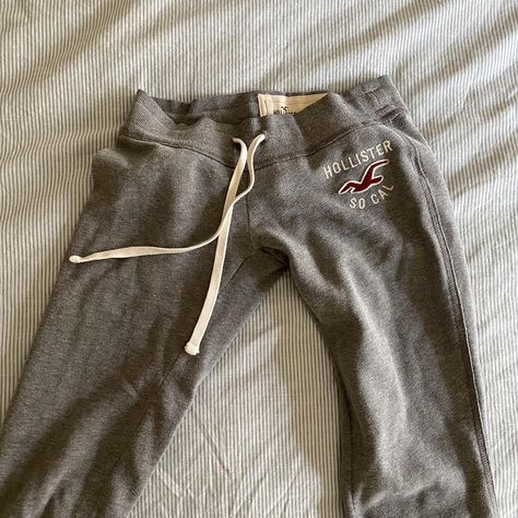 Low rise vintage Hollister sweatpants Slight... - Depop Kiss Clothes, Thrifting Ideas, Low Rise Sweatpants, Thrift List, Thrift Board, Hollister Clothes, Hollister Vintage, Hollister Sweatpants, Vintage Sweatpants