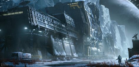 ArtStation - The Europa Colony Sci Fi Base, Post Apocalyptic City, Science Fiction Artwork, 70s Sci Fi Art, Building Images, Building Concept, Sonic Adventure, Concept Ships, Star Wars Fan Art