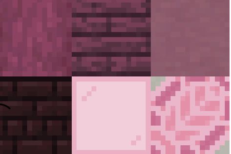 Pink Block Palette Minecraft, Minecraft Pink Pallet, Purple Minecraft Pallet, Minecraft Red Block Palette, Pink Minecraft Block Pallete, Minecraft Color Pallets, Purple Block Pallet Minecraft, Minecraft Color Palette, Minecraft Block Palette