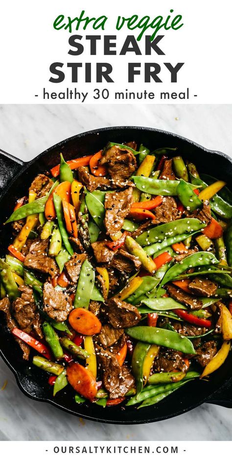 Sugar Free Stir Fry Sauce, Healthy Beef Stir Fry, Rainbow Vegetables, 30 Minute Meals Healthy, Steak Stir Fry, Healthy Beef, Healthy Weeknight Dinners, Weeknight Dinner Recipes Easy, Fry Sauce