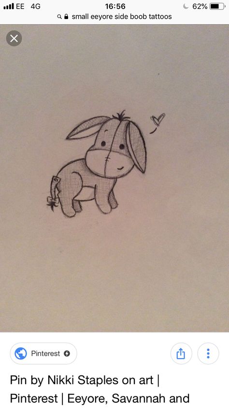 Eeyore Tattoo Simple, Eeyore Tattoo, Simple Line Tattoo, Winnie The Pooh Drawing, Tattoo Simple, Flower Tattoo Designs, Line Tattoos, Simple Doodles, Simple Lines