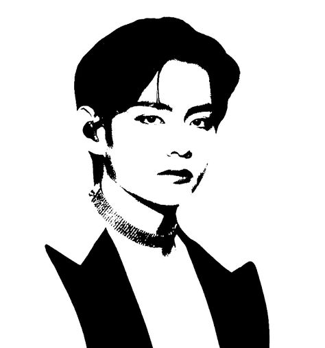 #taehyung #art Taehyung Art, Taehyung's Art, Face Stencils, Shadow Drawing, Pencil Sketch Images, Pen Art Drawings, Black And White Art Drawing, Shadow Art, Kpop Drawings