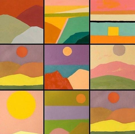 Etel Adnan, Sunset Today, 5th Grade Art, Fashion Archive, Playful Decor, Female Artist, Landscape Quilts, Colour Inspiration, Funky Design