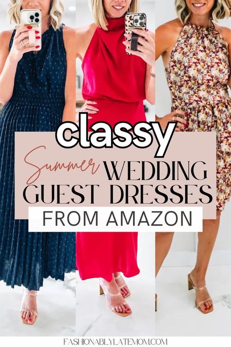 Elevate your wedding guest attire with our selection of classy chic dresses for summer weddings. Shop now on Amazon for stylish and elegant options. Wedding Guest Dress Summer Classy, Classy Chic Wedding, Formal Wedding Guest Attire, Dresses From Amazon, Wedding Guest Outfit Spring, Casual Mom Style, Casual Wedding Guest Dresses, Elegant Summer Dresses, Classy Summer Outfits