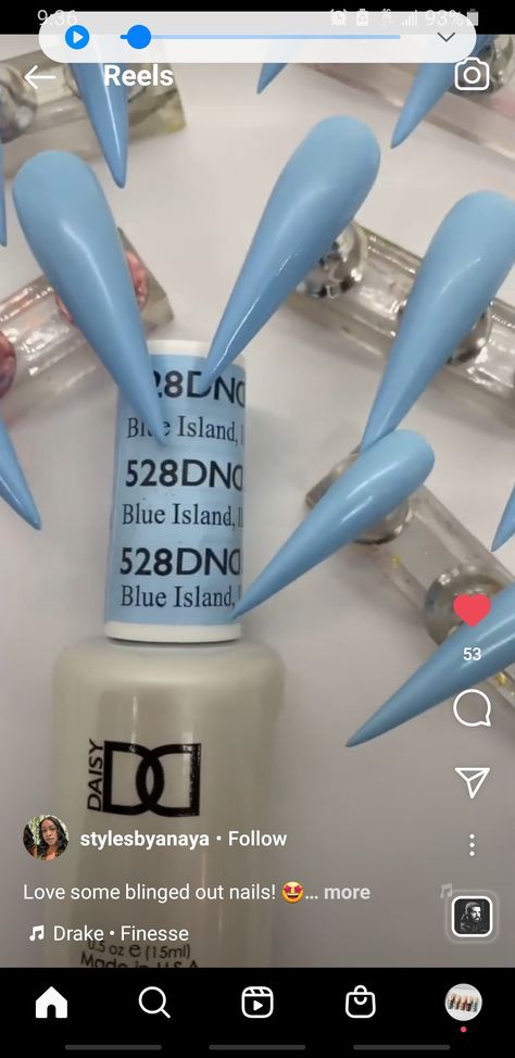 Dnd Milky Blue, Blue Polish, Square Nail Designs, Blue Island, Birthday Nails, Square Nails, Blue Nails, Nails Inspiration, Nail Designs