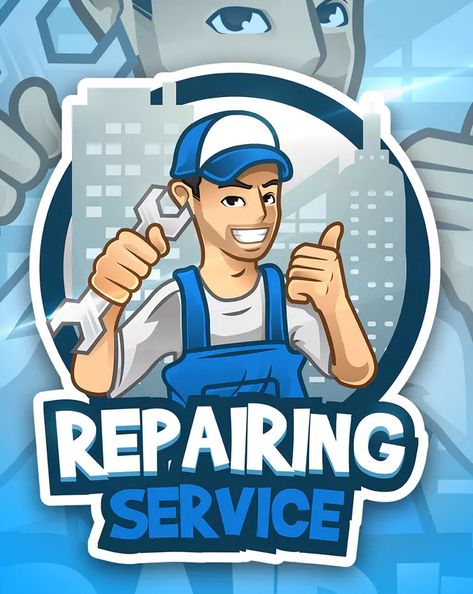 Plumber Logo Design, Plumbers Logo, Creative Logo Design Art, Handyman Logo, Squad Logo, Business Cartoons, Mobile Logo, Brand Character, Esports Logo