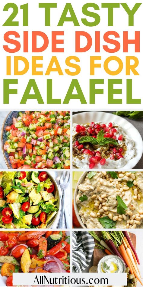 If you are meal planning and wondering what to serve with falafel, we have a great collection of side dishes that will go well with your meal! Serve up these perfect pairings with your favorite dinner recipe. Falafel Meal Ideas Dinners, What To Serve With Falafel, Falafel Dinner Ideas, Falafel Side Dishes, Greek Yogurt Cucumber Salad, Homemade Pita Bread, Vegan Roast, Favorite Recipes Dinner, Veggie Salad