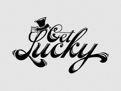 Get Lucky Logo | typography by Roberto Quiñones Lucky Logo, Logo Typography, Get Lucky, Sign Up, Typography, Log In, Log