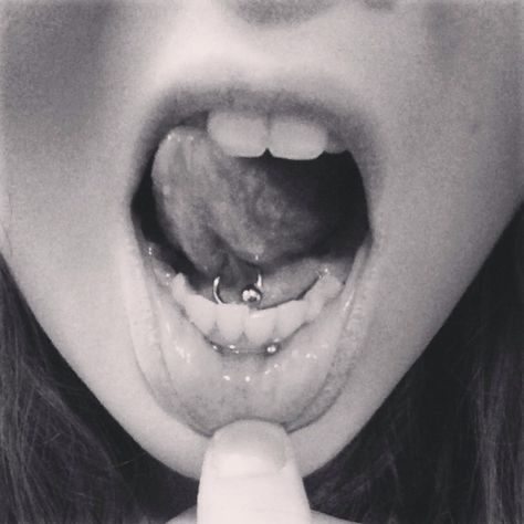 My tongue web and my frowny! I love them, they are hidden so only you know they are there.. The least painful piercings I have ever had! Frowny Piercing Mouth, Frowny Piercing, Hidden Piercings, Tongue Web, Hide Piercings, Frenulum Piercing, Least Painful Piercings, Types Of Pins, Body Modification