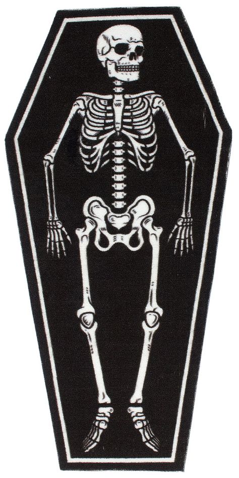 Skeleton Coffin Rug by Sourpuss Room Decor Trippy, Checkered Decor, Gothic Coffin, Grunge Room Decor, Trippy Room, Light Academia Room Decor, Witch Room Decor, Artsy Room Decor, Trippy Room Decor