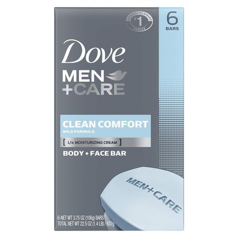 Dove Men+Care Body Soap and Face Bar to Hydrate Skin Clean Comfort More Moisturizing Than Bar Soap 3.75 oz 6 Bars Face Soap Bar, Dove Soap, Man Bars, Dove Men Care, Dove Men, The Dove, Skin Dryness, Body Bars, Clean Body