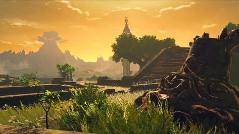 Botw Scenery Art, Hyrule Botw Landscape, Botw Aesthetic Screenshots, Loz Laptop Wallpaper, Botw Wallpapers Desktop Hd, Zelda Totk Scenery, Legend Of Zelda Environment, Zelda Botw Screenshots Landscape, Zelda Breath Of The Wild Landscape