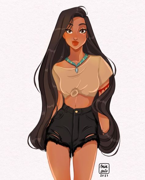 Modern Pocahontas, Modern Disney Princesses, Pocahontas Outfit, Disney Princess Pocahontas, Digital Hair, Princess Pocahontas, Disney Princess Modern, Disney Pocahontas, A Court Of Wings And Ruin