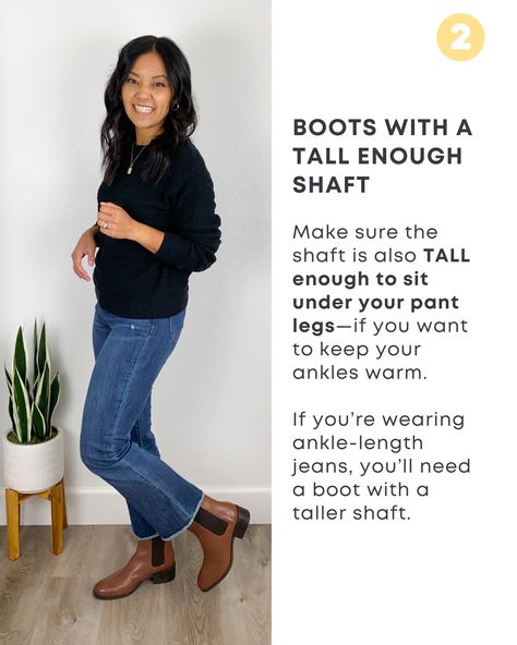 WHEW! Is anyone else tired of the constant changes in denim trends AND the change of seasons? 🤪  Here's what to look for when pairing boots with kick flares: Find boots with a... 1. NARROW enough shaft to fit under whatever cut of jeans you're wearing. 2. TALL enough shaft to sit under your ankle length jeans. #falldenimtrends #fallcapsulewardrobe  #fallstyle2023 #teacheroutfits #momstylelife #fashionover35 Ankle Length Boots Outfits, Jeans With Ankle Boots, Fall Denim Trends, Boots With Jeans, How To Wear Ankle Boots, Change Of Seasons, Capsule Wardrobe Essentials, Latest Jeans, Boots For Short Women