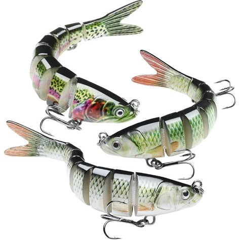 GOTOUR Fishing Lures, Full-Size Multi Jointed Swimbait, Slow Sinking Segmented Bass Fishing Lure, Swimming Fishing Lure Freshwater or Saltwater, Perch Pike Walleye striped Bass Lures, Fishing Bait Kit Surf Fishing Rigs, Saltwater Fishing Lures, Bass Fishing Lures, Bass Lures, Striped Bass, Pike Fishing, Fishing Kit, All Fish, Brown Trout