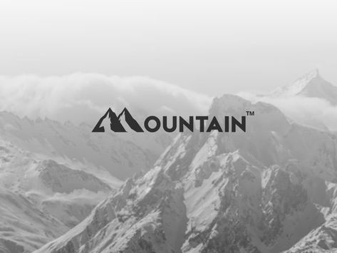 Mountain Logo Ideas, Mountains Typography, Mountain Logo Design Graphics, M Mountain Logo, Mountain Logo Design, Travel Fonts, Letter A Mountain Logo, Mountains Logo, Wordmark Logo Design