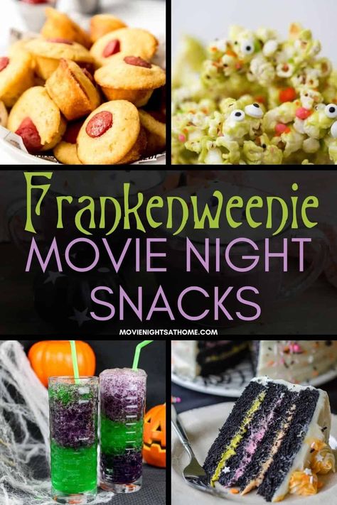 Halloween Themed Movie Night Ideas, Movie Night Recipes, Movie Night Disney, Hocus Pocus Movie Night, Halloween Movie Night Party, Movie Dinner, Disney Movie Night Dinner, Movie Night Dinner, Hocus Pocus Movie