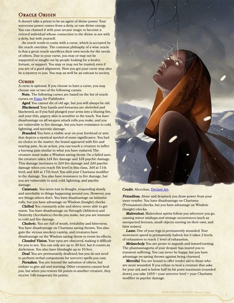 Oracle Origin Dnd Sorcerer, Dungeons And Dragons Rules, Dungeons And Dragons Races, Dnd Homebrew, Dnd Races, Dnd Classes, Dungeons And Dragons 5e, Dungeons And Dragons Classes, Dnd 5e Homebrew