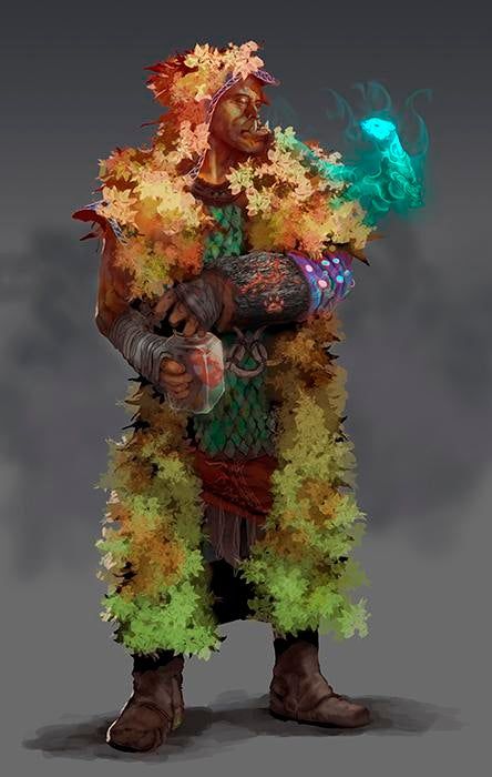 [OC] Zeke the half orc druid - Character commission [Art] : DungeonsAndDragons Half Orc Druid, Fantasy Priest, Orc Druid, Orc Oc, Druid Character, Dnd Orc, Jester King, Npc Ideas, Dnd Druid