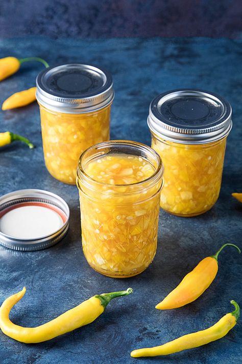 Pineapple-Mango-Hot Pepper Jam – Recipe Mango Habanero Jam, Pepper Harvest, Habanero Jam, Grilling Food, Pepper Jam, Pepper Jelly Recipes, Chili Pepper Recipes, Jam Packaging, Habanero Pepper