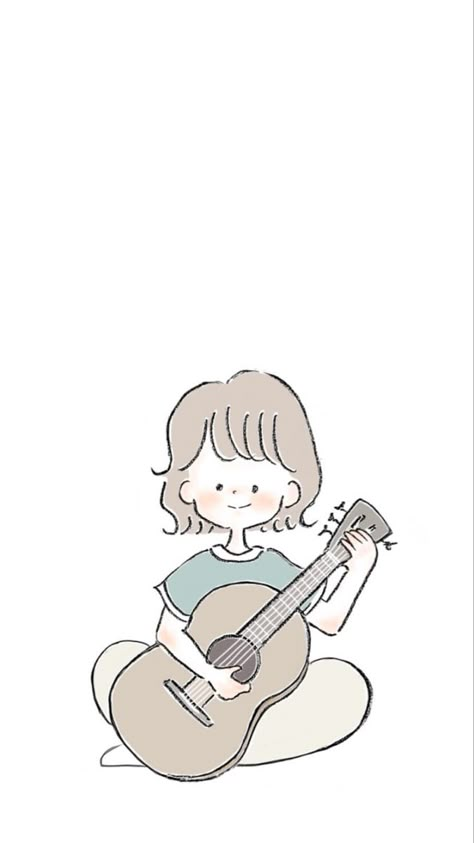 심플한 그림, Cartoon Fish, Guitar Girl, Chibi Drawings, Kawaii Doodles, Mini Drawings, Amazing Art Painting, Cute Little Drawings, Cute Art Styles