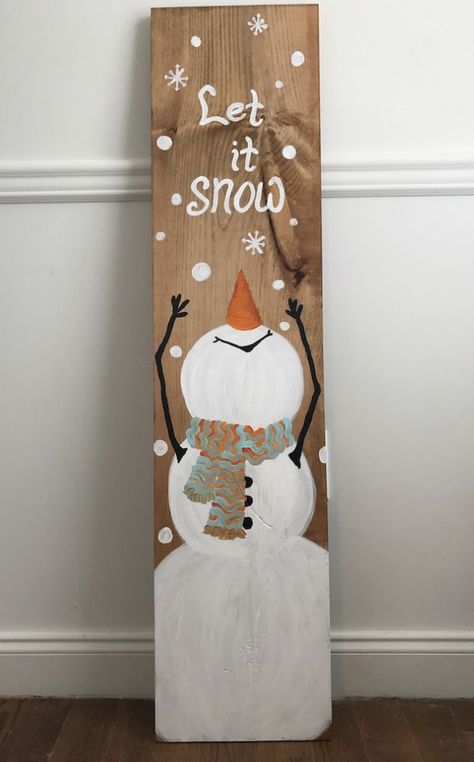 Post Snowman, Porch Sign Svg, Snowman Snow, Snowman Sign, Selling Handmade Items, Diy Snowman, Snowman Painting, Christmas Signs Wood, Christmas Wood Crafts