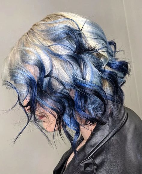 High contrast Ombre ⚡⚡ All @matrix colour blonde melting through blue into blue black how wicked is this Melt ⚡⚡ Bookings available Saturdays @hairhouseblacktown Link in Bio 📍 Blacktown #matrixaustralia #matrixcolorcult #blacktownsalon #blacktownsalon #vividstylist #vividhair #matrixsalon #brighthairsydney #mermaidhairsydney #westernsydneysalon #westsydney #westernsydneyhairstylist Blue Hair Blonde Highlights, Black To Blue Ombre Hair, Blonde Hair With Blue Tips, Blue Hair Highlights, Black Hair Ombre, Matrix Color, Blue Black Hair, Blue Ombre Hair, Black Ombre