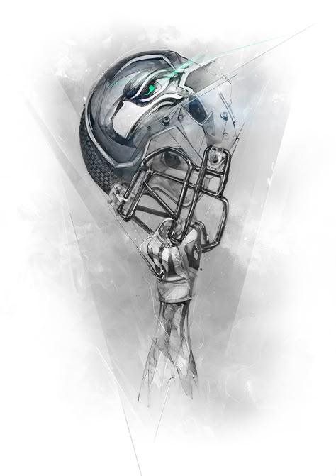 Commissioned work by Nike to design 28 tees for NFL and NCAA teams. Teams in order of appearance: Seahawks, Denver Broncos, Virginia Tech Hokies, Oklahoma State Cowboys, Arizona Wildcats, Florida Gators, Horned Frogs, Oregon State Beavers, Tennessee Volun… American Football Tattoo, Football Tattoo Ideas, Soccer Tattoos, Football Tattoo, Legion Of Boom, Nfl Seahawks, Seattle Seahawks Logo, Football Drawing, Nfl Football Art