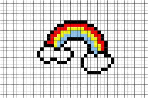 Rainbow Pixel Art, Pixel Rainbow, Grille Pixel Art, Pixel Art Minecraft, Modele Pixel Art, Pixels Art, Art Perle, Perler Art, Pixel Art Templates