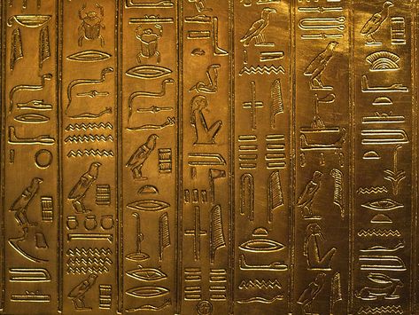 Egyptian Hieroglyphics | Replica from the Tutankhamun Exhibi… | Flickr Egyptian Hieroglyphics, Ancient Egyptian, To Share, Wallpapers, Gold