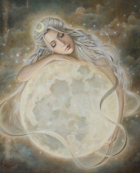 Selene Moon Goddess, Selene Goddess Of The Moon, Selene Goddess, Luna Goddess, Goddess Selene, Moon Goddess Art, Hellenic Polytheism, Deity Work, Greek Goddesses