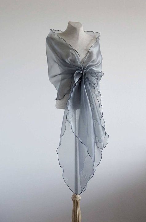 Evening Shawl Wrap Scarf, Elegant Organza Shawl For Evening, Elegant Evening Shawl Wrap, Evening Shawl Wrap, Elegant Silver Shawl For Formal Occasions, Formal Organza Shawl, Elegant Wedding Wrap, Elegant Silver Shawl For Evening, Wedding Scarf Wrap Shawl