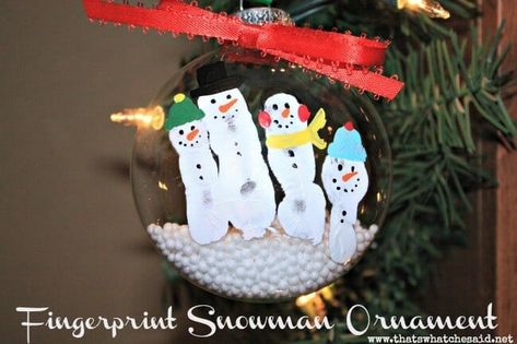 Fingerprint Ornament, Diy Snowman Ornaments, Chocolate Ornament, Handprint Ornaments, Ornament Snowman, Diy Snowman, 25 Days Of Christmas, Snowman Ornament, Family Ornament