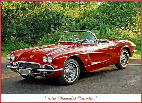 1962 Chevrolet Corvette, Chevrolet Corvette C1, Old Corvette, Vintage Corvette, Red Corvette, Classic Corvette, Corvette Convertible, Cars Classic, Classic Pickup Trucks