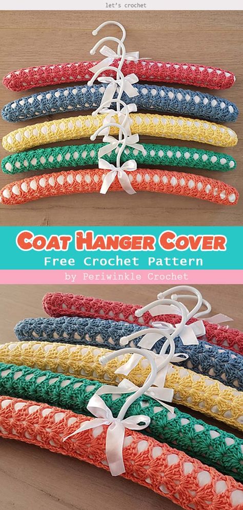 Coat Hanger Cover Free Crochet Pattern Crochet Covered Coat Hangers, Hanger Covers, Covered Coat Hangers, Hekel Patrone, Crochet Turtle Pattern, Household Accessories, Crocheted Things, Crochet Wrap Pattern, Ravelry Crochet