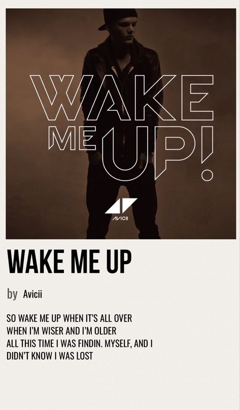 Avicii Aesthetic, Song Covers Aesthetic, 2000 Aesthetic Wallpaper, Wake Me Up Avicii, Female Duos, Avicii Lyrics, Minimalist Poster Music, Avicii Album, Avicii Wake Me Up