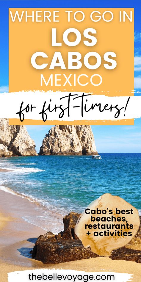 A first-timer's travel guide for where to go in Cabo San Lucas and San Jose del Cabo. If it's your first time visiting Cabo, this guide features where to go for the best restaurants, resorts, beaches, and activities. Plan the perfect Baja beach vacation to Los Cabos, Mexico with this expert guide for travelers. #cabo #mexico Lovers Beach Cabo, Cabo Trip, Cabo San Lucas Resort, Travel Cabo San Lucas, Cabo Vacation, Cabo Mexico, Cabo San Lucas Mexico, Mexico Beach, Mexico Resorts