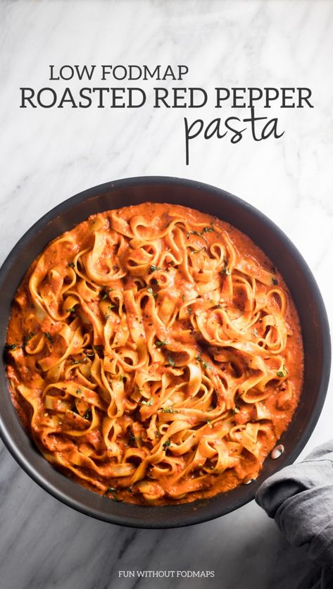 Fodmap Recipes Dinner, Low Fodmap Recipes Dinner, Low Fodmap Diet Recipes, Roasted Red Pepper Pasta, Red Pepper Pasta, Dairy Free Pasta, Fodmap Diet Recipes, Ibs Recipes, Pepper Pasta