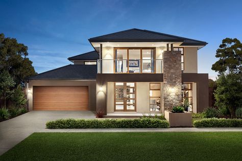 Carlisle Homes: Hardwick Facade - Featured at Williams Landing Estate Carlisle Homes, Home Designs Exterior, 2 Storey House Design, Two Story House, Modern House Facades, Modern Exterior House Designs, House Front Design, Design Exterior, Dream House Exterior