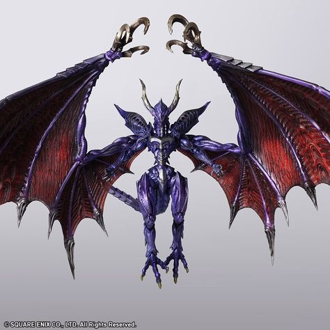 Bring Arts Final Fantasy Bahamut - The Toyark - News Bahamut Final Fantasy, Play Arts Kai, Dragon King, Final Fantasy Art, Dragon Pictures, Dragon Quest, Square Enix, Fantasy Series, Art Series