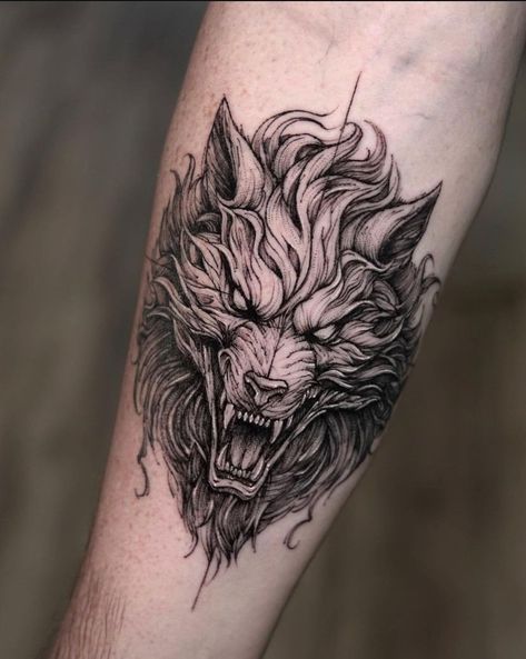 Wolf Tattoo For Men, Wolf Tattoos For Men, Scary Wolf, Family Tattoos For Men, Wolf Tattoos Men, Shadow Tattoo, Lion Tattoo Sleeves, Dragon Sleeve Tattoos, Warrior Tattoos