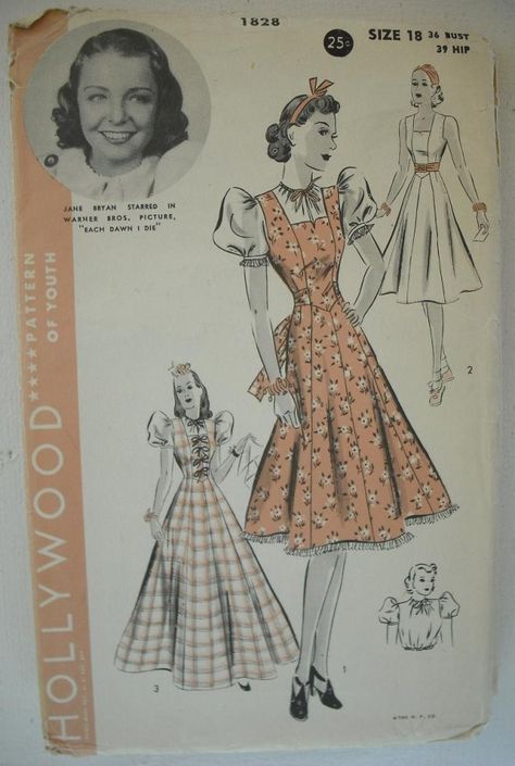 Coquette 60s, 1930s Patterns, 30s Women, 1930s Clothes, One Piece Frock, Vintage Clothes Patterns, Characters Outfits, Vintage Vogue Sewing Patterns, Sewing Vintage