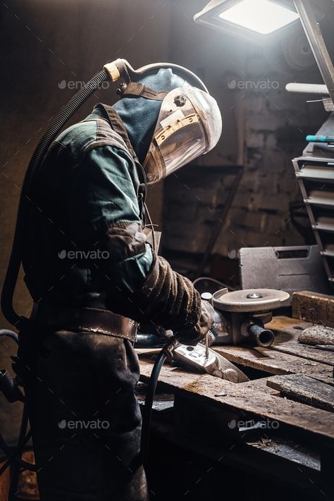 Busy man is working on metal factory by fxquadro. Portrait of busy working man at his workplace at the metal factory. #Sponsored #working, #metal, #Busy, #man Kai Character, Occupational Medicine, Busy Man, Factory Work, Factory Worker, Italian Aesthetic, Metal Workers, Forced Labor, Construction Worker