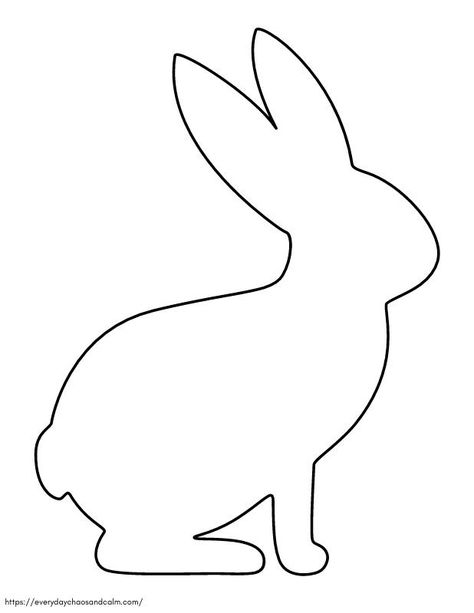 Bunny Silhouette Template, Rabbit Template Free Pattern, Bunny Template Printable Free Pattern, Bunny Coloring Pages Free Printable, Printable Bunny Template, Diy Bunnies, Rabbit Template, Noodle Crafts, Easter Bunny Template