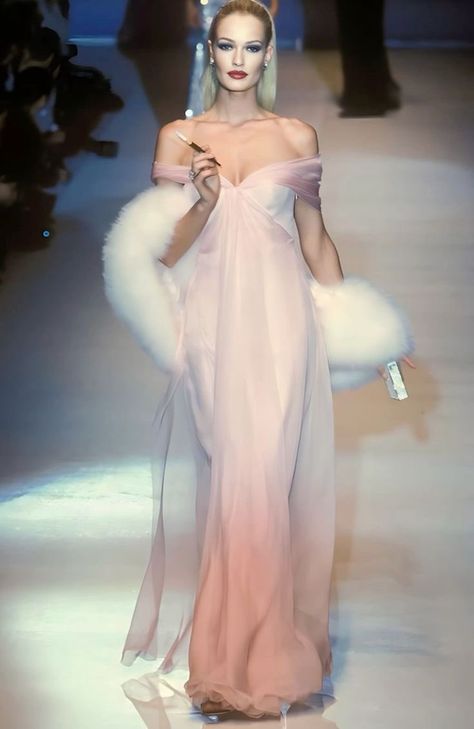 90s Runway Fashion Dior, Vintage Dior Dress, Gown Aesthetic, Hollywood Gowns, Bambi Dress, Decades Of Fashion, 90s Runway Fashion, Runway Fashion Couture, Dior Dress