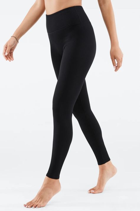 High-Waisted Seamless Rib Legging - | Fabletics Female Activewear, Homecoming Outfit, Thermo Leggings, Cute Outfits With Leggings, High Waisted Black Leggings, Bottom Workout, Fabletics Leggings, Bra Size Charts, Ribbed Leggings